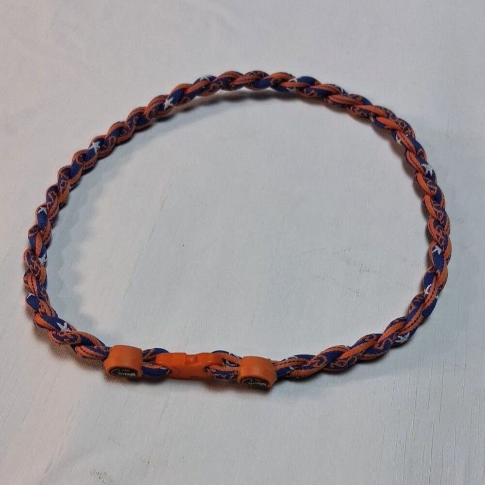 Florida Gators NCAA Braided Rope Necklace Orange Blue Sports Fan Choker 21 Inch